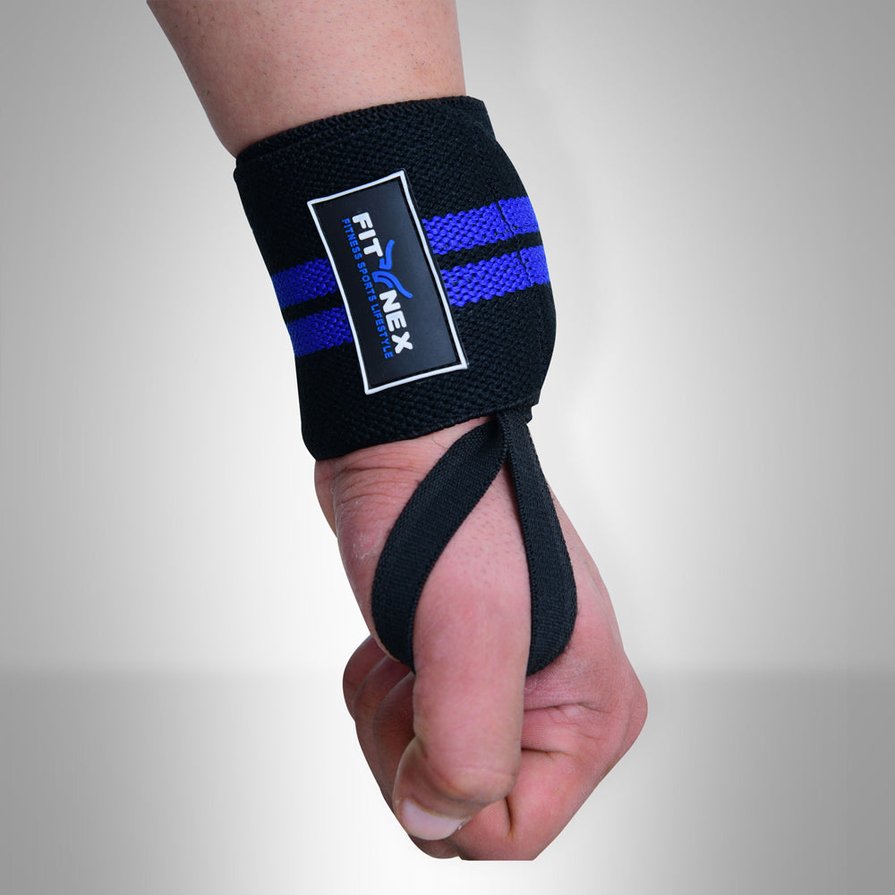 Durable Wrist Wraps for Support and Stability Black/Blue