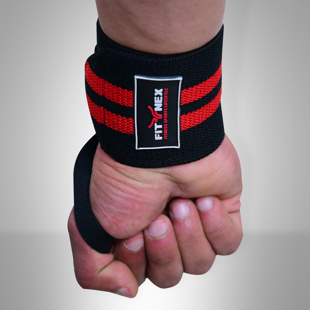 Durable Wrist Wraps for Support and Stability Black/Red