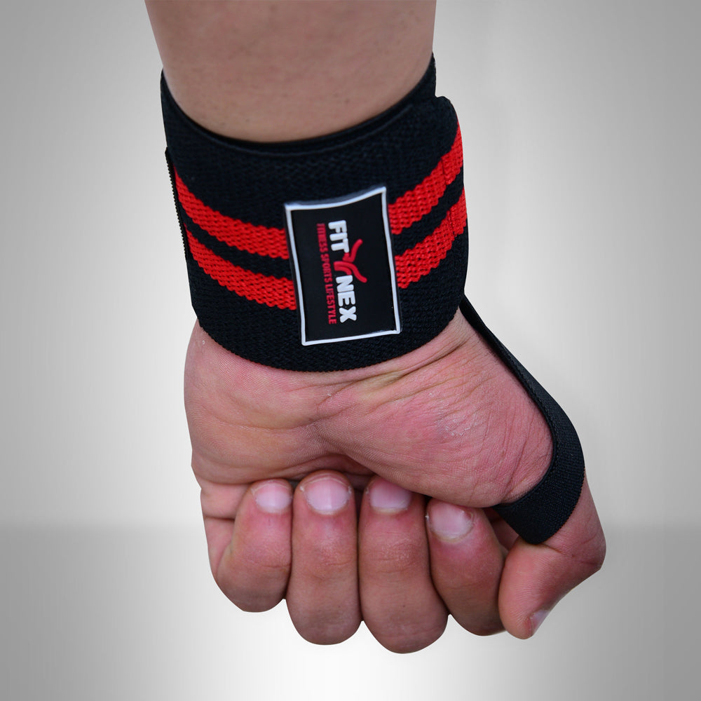 Durable Wrist Wraps for Support and Stability Black/Red